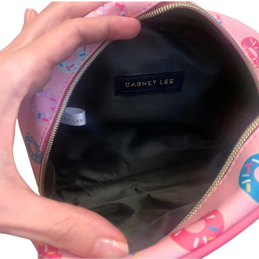 2/$30 NWT Dabney Lee Pink Colorful Donut Makeup Travel Bag Case Dopamine Fun